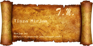Tisza Mirjam névjegykártya